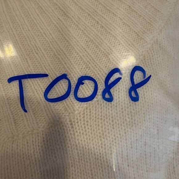 Cinq a Sept Cashmere Wool Blend Palomino Ribbed Ruffle Sweater Ivory Size Small - Picture 10 of 11